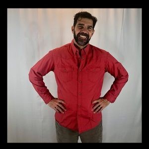 Orvis Trout Bum Snap Front Button Down Shirt Sz Lg